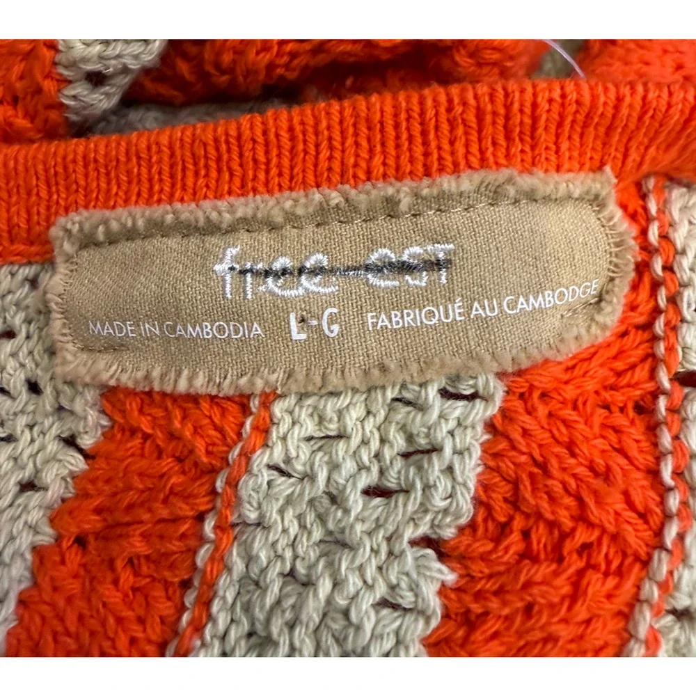 NEW FREE PEOPLE FREE-EST ORANGE TAN COMBO FREE-EST JOAN FAUXCHET PANTS TOP SET L